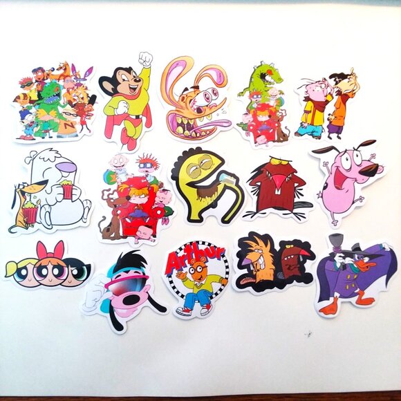 Stickers Rugrats Arthur Powder Puff Girls Nickelodeon Darkwing Ren Stimpy - Picture 1 of 2
